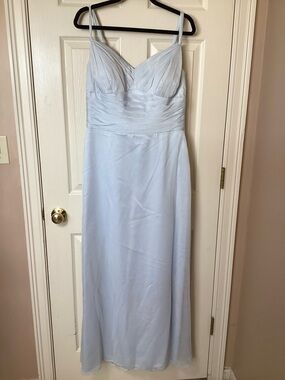 Belsoie Light Blue Spaghetti Strap Evening/Bridesmaid Gown - Size 16